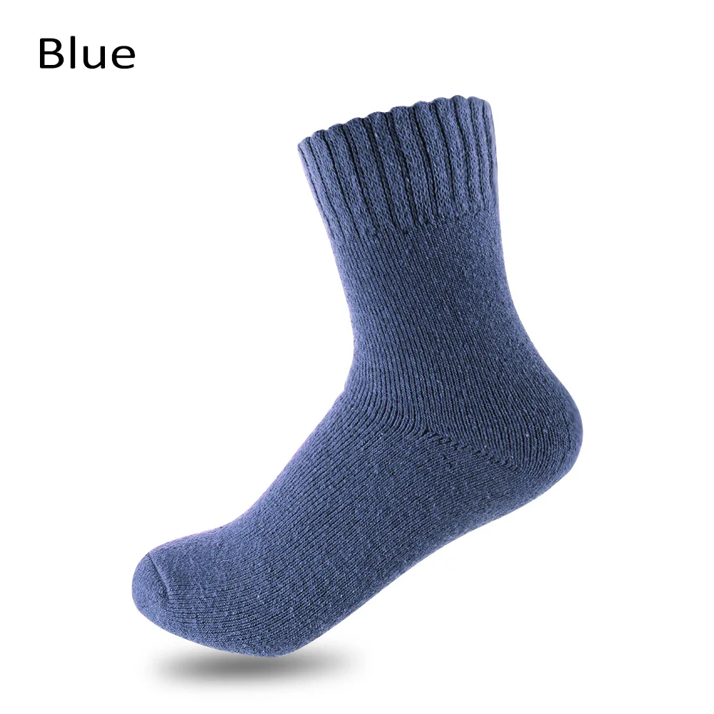 1-blue Новинка, мужские зимние удобные кашемировые носки, мужские мягкие удобные теплые эластичные шерстяные Чулочные изделия, повседневные однотонные плотные Пушистые Носки - Цвет: 1-blue