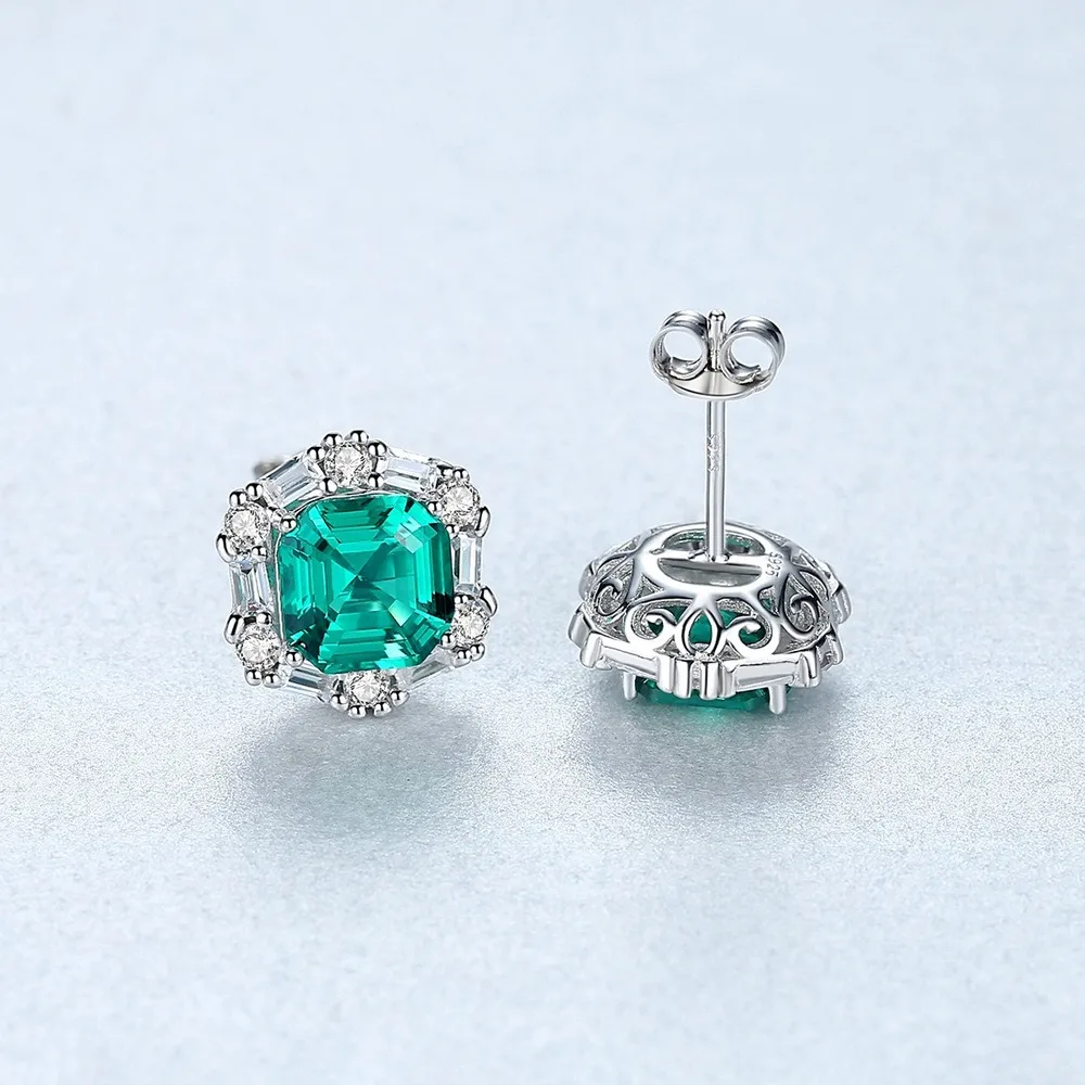 Серьги-гвоздики из стерлингового серебра S925 пробы, Модные Цветные Серьги с драгоценными камнями, украшение для ушей, ювелирные украшения