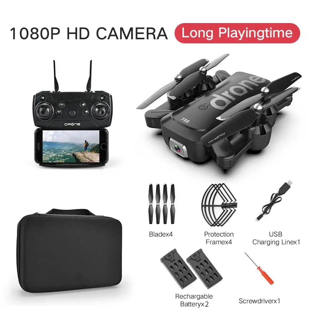 F88 Drone Folding HD Aerial Photography 4K Pixel Remote Control Dual Camera Altitude Hold Quadcopter Toy - Цвет: E