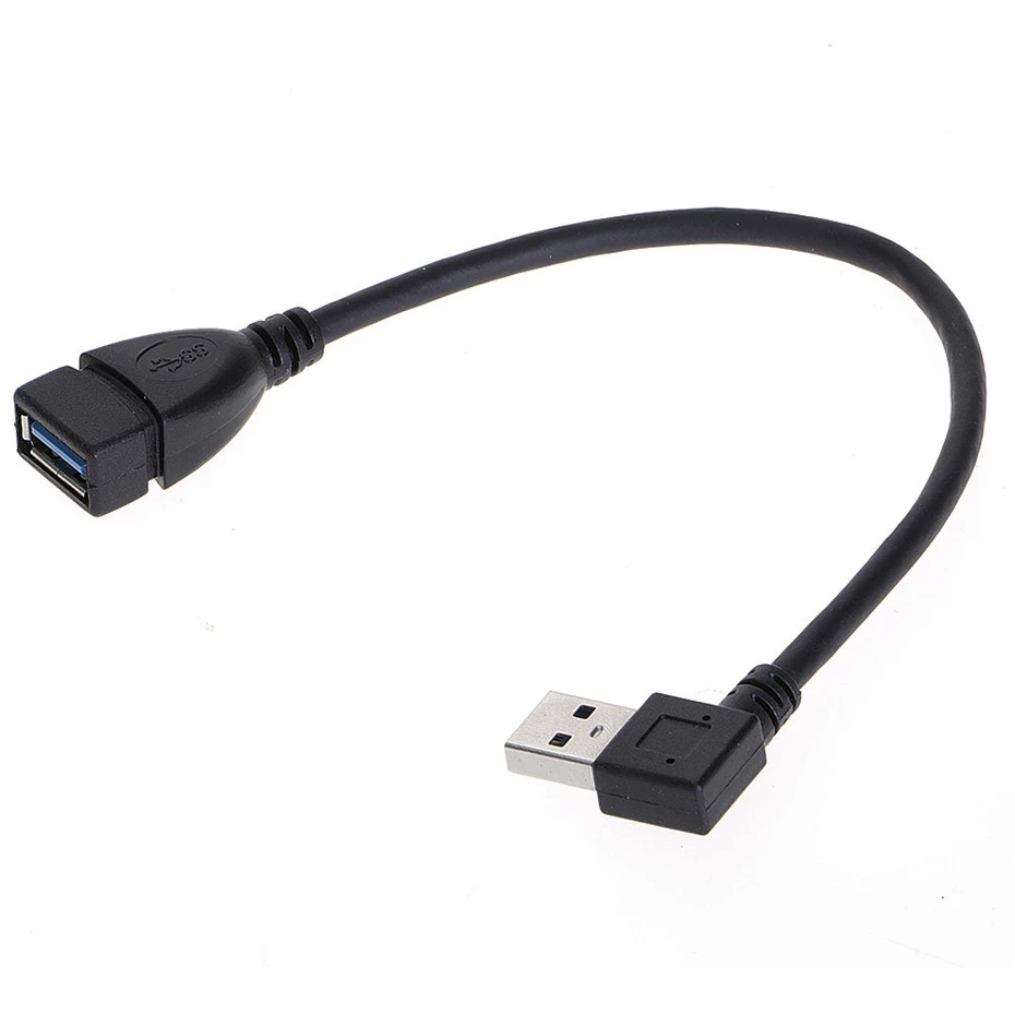 Lot De 4 Adaptateurs USB 3.0 Mâle Vers Femelle à Angle Droit 90° - Rallonge Noire
