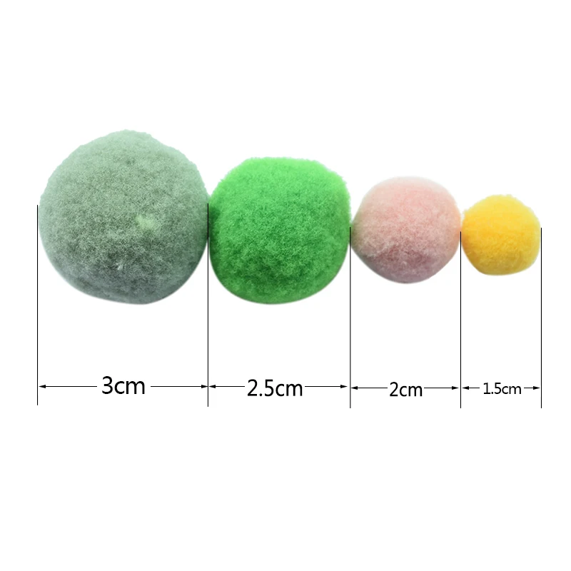 100pcs 15/20/25mm Fluffy Soft Pompom Ball DIY Handmade Kid Toy Doll Garment Sewing Material Color Pom Poms Decor Supplies Crafts