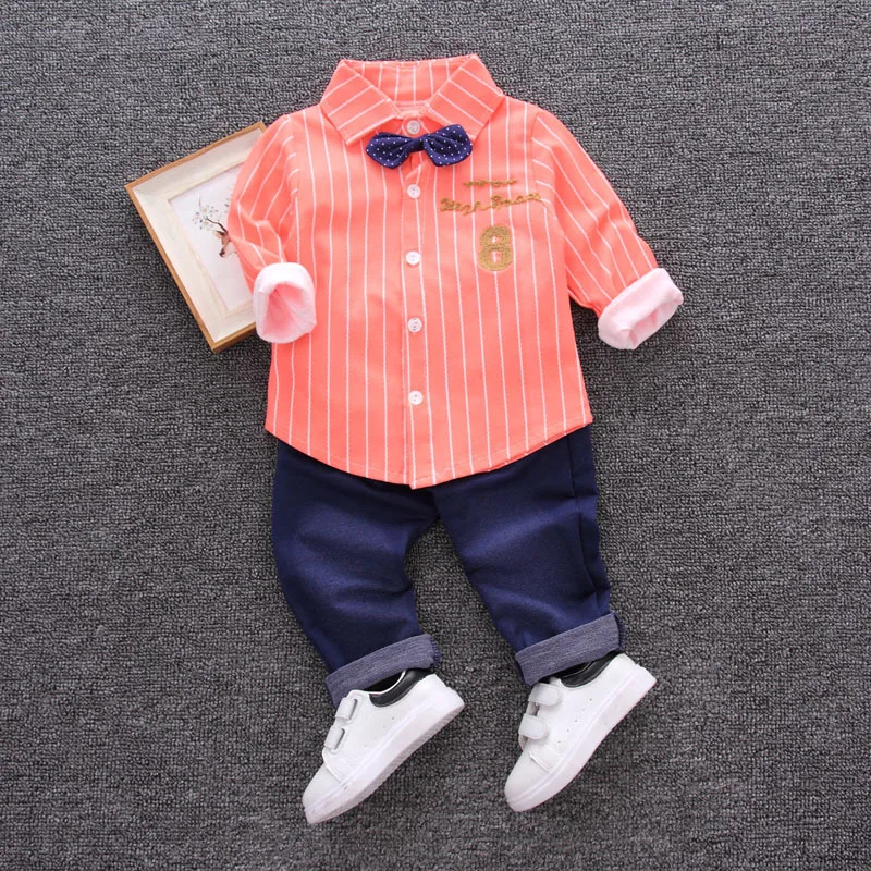 

2018 Spring And Autumn New Style British Style Male Baby CHILDREN'S Suit Two Case 8-Word Shirt Casual Case