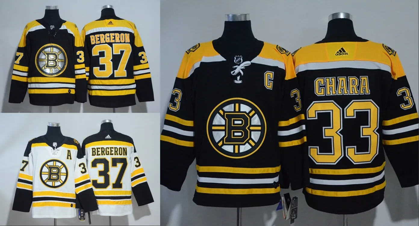 Мужская футболка для взрослых Boston Patrice Bergeron 33 Zdeno Chara 37