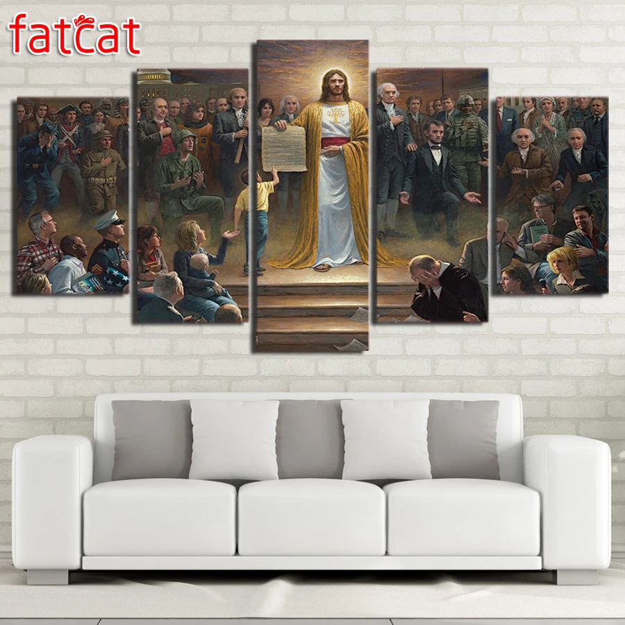 5 Pieces Classic Painting Jesus Christ Returns To Earth Christian