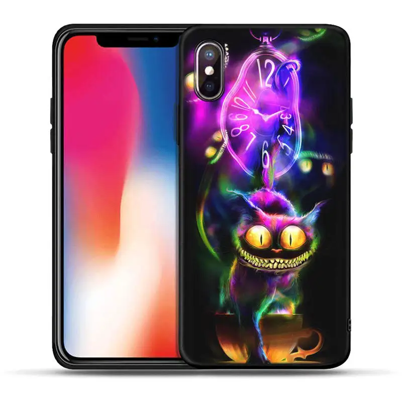 Черный мягкий чехол Rick and Morty с кошкой для iPhone 5S, SE 6 6s 7 8 plus Мягкий силиконовый чехол из ТПУ для iPhone X XR XS MAX Coque Fundas