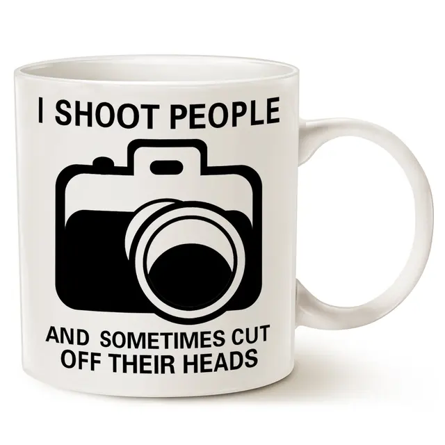 US $7.98 Funny Photographer Coffee Mug Christmas Gifts I Shoot People and Sometimes Cut Off Their Heads Uniq