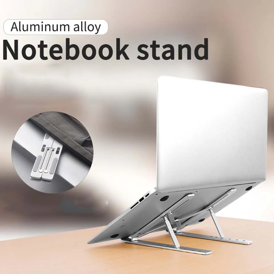 Портативная подставка для ноутбука 6 высоты Регулируемый алюминиевый сплав Настольный для ноутбука MacBook настенное крепление держатель