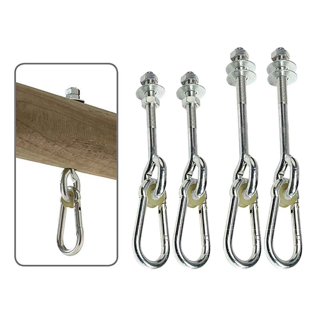 Swing Thread Hook Playset Playground Yoga Seat Safety Locking Ceiling Mount
