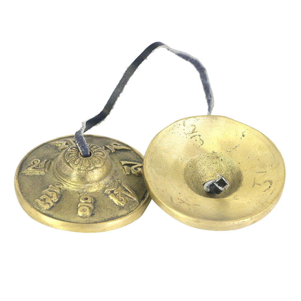 1 пара латунной тибетская буддистская медитация Tingsha Cymbal Bell