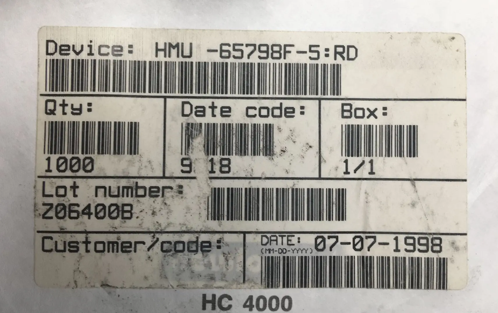 HMU-65798F-5: RD SOJ оригинальный подлинный Спот ручка-держатель | Электроника