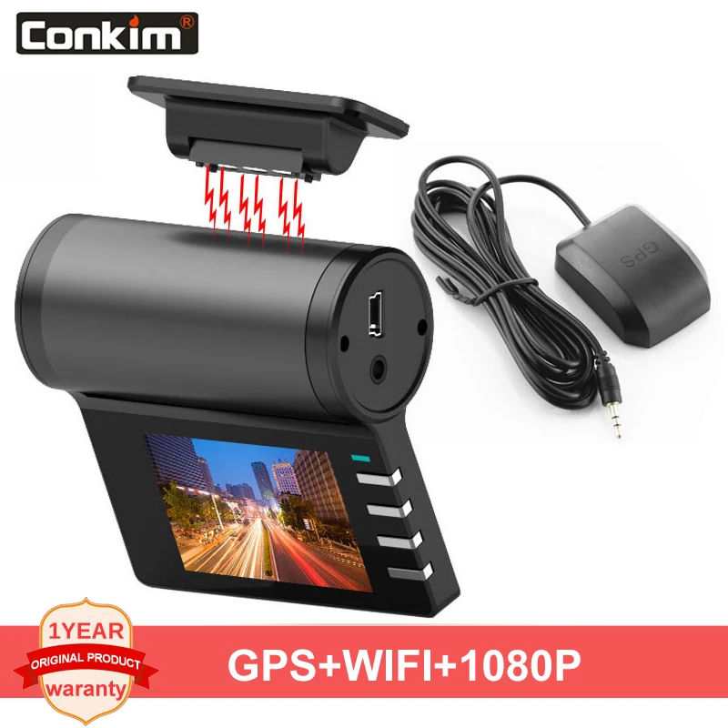 Conkim Dash Cam Mini G200+ Автомобильная камера wifi видео рекордер 2," дисплей 170 градусов широкий угол 1080P Full HD Авто Регистратор