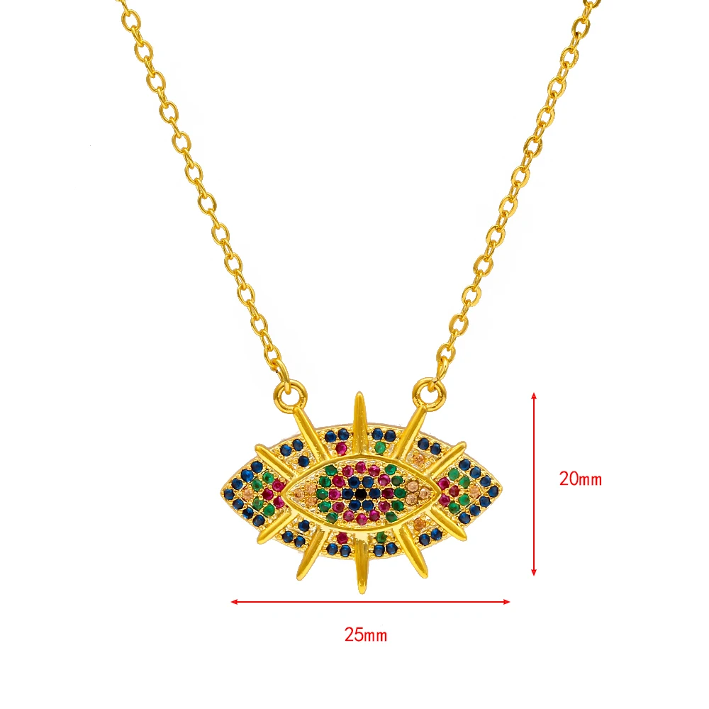 Ожерелье с подвеской "Счастливый глаз", Турецкий Дурной глаз, золотой цвет, цепочка, микро ПАВЕ, Цветной циркон, ожерелье, ювелирное изделие для женщин, EY6651