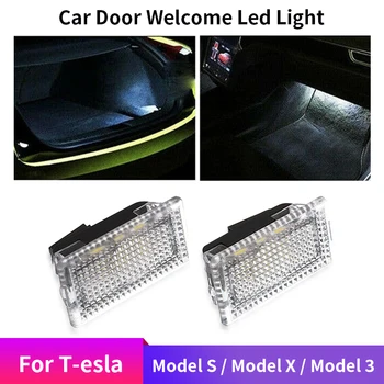

2X Car Door Welcome Light LED Lamp Laser Ghost Shadow Projector LOGO Light For Tesla Model 3 Universal Auto Styling Accessories