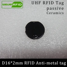 UHF RFID Метка 915 МГц 868 МГц Alien higgs3 EPCC1G2 6C D16mm* 2 мм Маленькая круговая керамика смарт-карта пассивные RFID метки