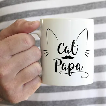 

Cat Papa Mugs Milk Cup Wine Beer Cups Friend Gifts Coffee Cup Home Decal Novelty Porcelain Mugs