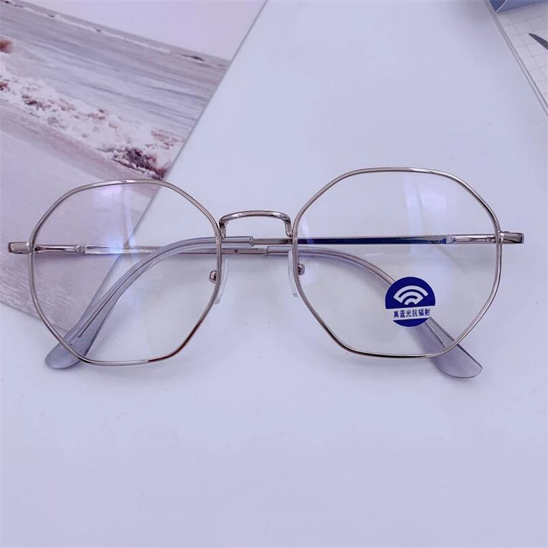 Men Vintage Anti Blue light Minus Glasses Frame With Degree Round Women Myopia Lens Nearsighted Glasses 0 -1.0 -1.5 -2.0 To -6.0 5