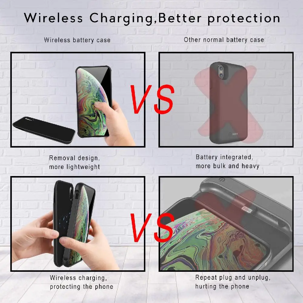 DishyKooker для iPhone X/XR/XS Max Qi беспроводной зарядный чехол для аккумулятора power Bank чехол для зарядного устройства