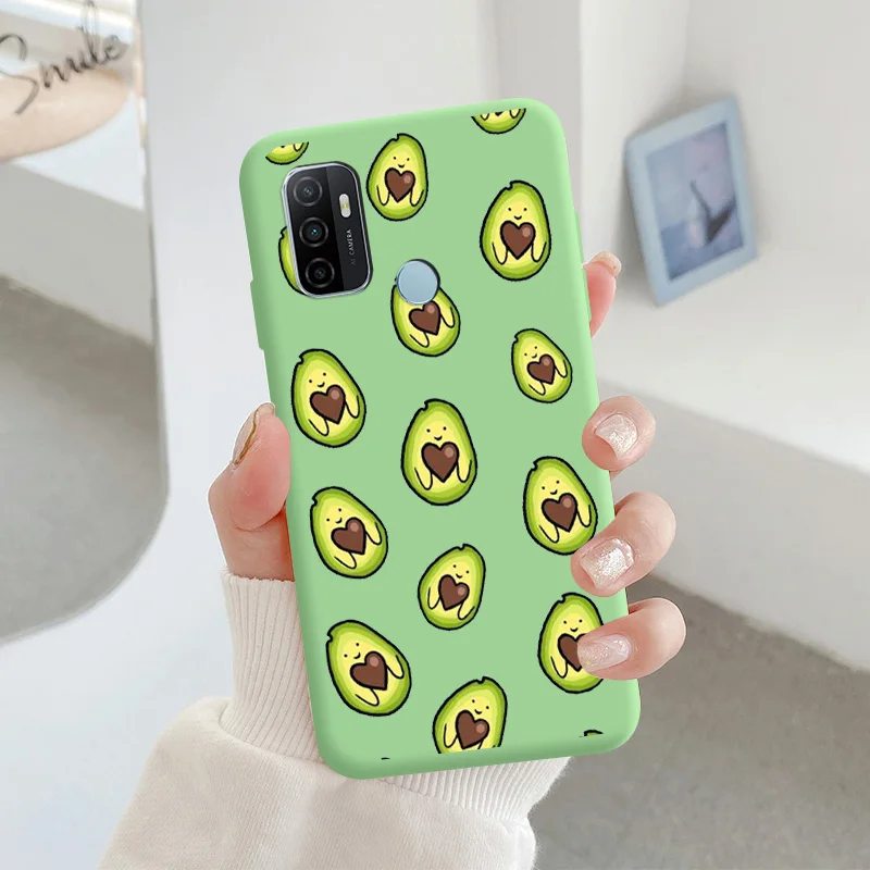 best case for oppo cell phone Avocado Phone Case For OPPO A32 A53 2020 A53S Cute Soft Silicone Back Cover For OPPO A53 5G Candy TPU Soft Back Cover oppo mobile cover Cases For OPPO