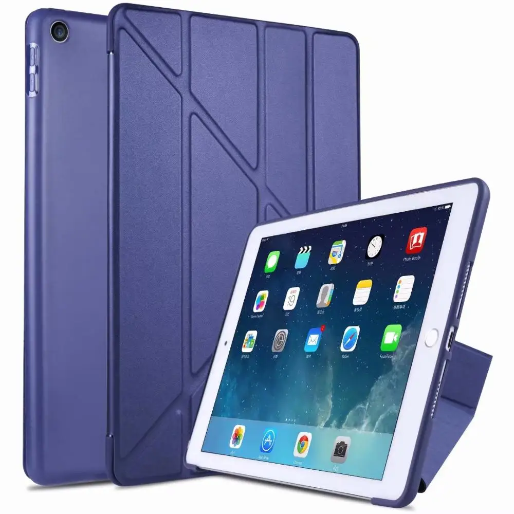 Складной чехол-подставка для iPad 10,2 Чехол Мягкий силиконовый чехол для iPad 7th 10,2 A2197 A2198 защитный чехол - Цвет: Blue