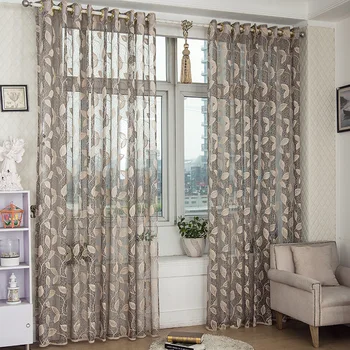 

Leaves Transparent, Breathable and Semi - Opaque Tulles for Living Dining Room Bedroom.