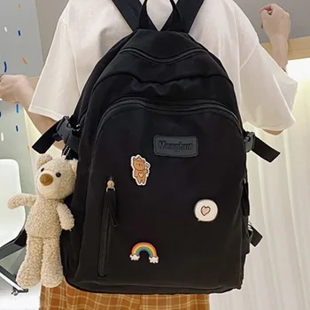 

Kawaii Women Backpack for Girls Fashion Travel Mochila Lady Knapsack School Bag College Bookbag Female Waterproof Nylon Rucksack