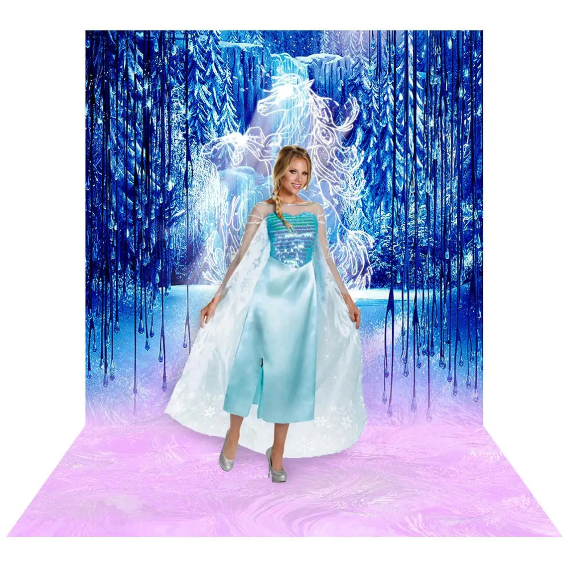 

Winter Snow Scene Frozen Ice Fairytale Castle Photography Backdrops Children Kids Baby Portrait Photo Background Studio Props