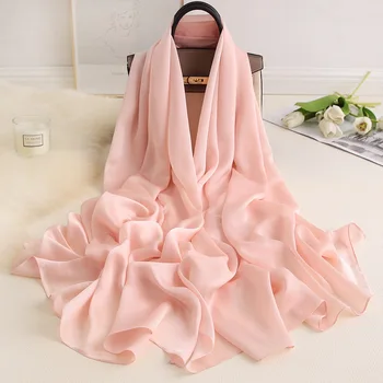 

Thick Warm Long Scarf Female Sweet Air Conditioning Shawl Korean Version of the Solid Color Satin Scarf