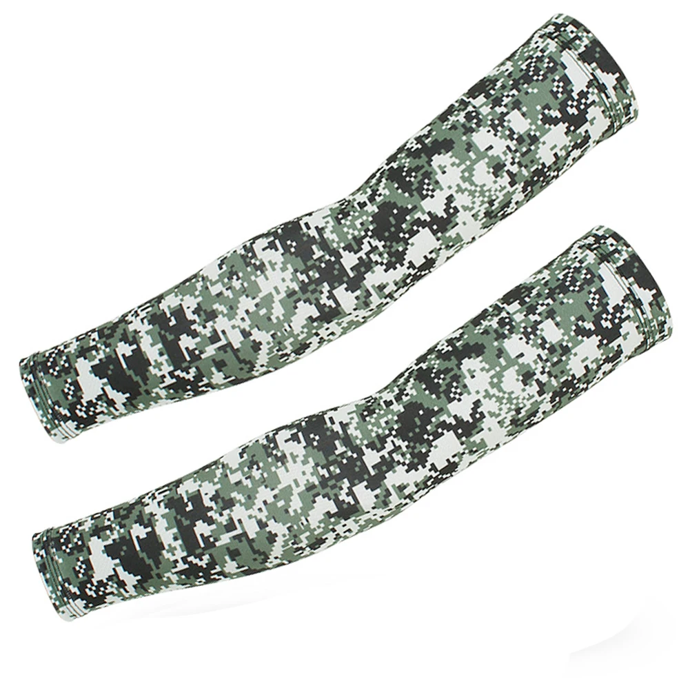 

A Pair Anti-cutting Anti-mosquito Ice Silk Camping Riding Outdoor Arm Sleeves Set Prints Camouflage Military Sun Protection Cuff
