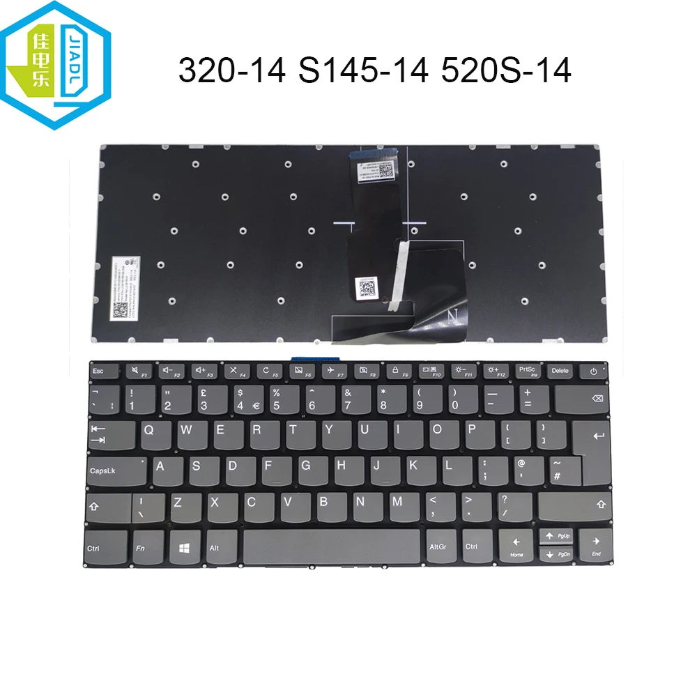 Replacement Keyboard Keys For Lenovo IdeaPad 320 / 320S Laptops (UK Layout, Grey, Not Backlit)