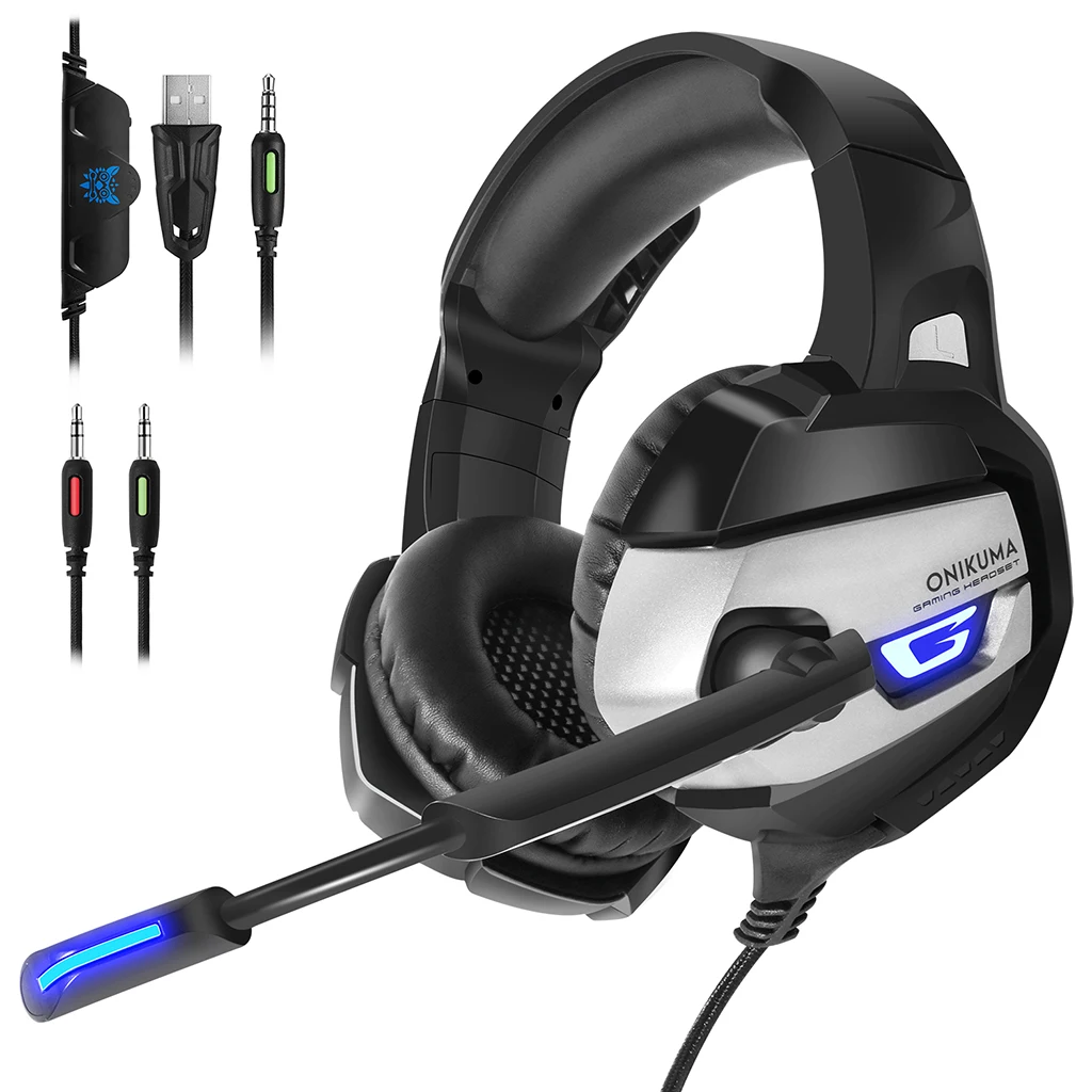 USB Gaming Headphone Headset For PS4 3.5Mm Stereo Sound Cable With Microphone Mic Colorful LED Light Headphones 2019 | Электроника