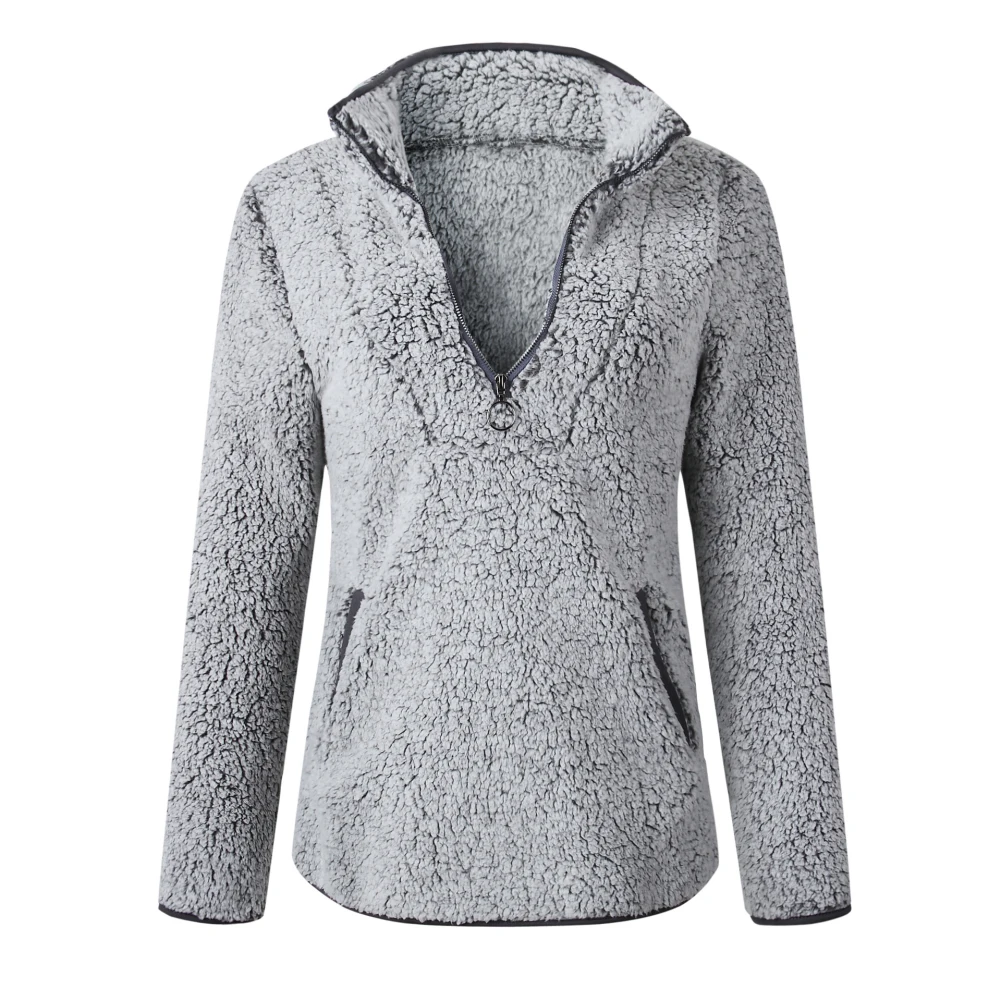 invierno Jersey peludo casual polar de lana de gran tamaveno de las mujeres, suéter de 60 S de suéteres de invierno abrigo m