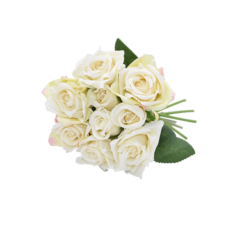 9 шт./Букет искусственных роз Шелковый Искусственный цветок букет невесты для свадебной вечеринки домашний Декор Поддельные розы праздничное украшение
