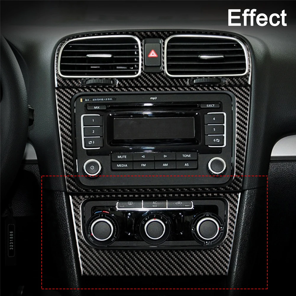 

Carbon Fiber Car interior CD Panel Air Vent Outlet Cover Sticker Trim For VW Golf 6 2008-2012 gti R MK6 Scirocco Auto Styling