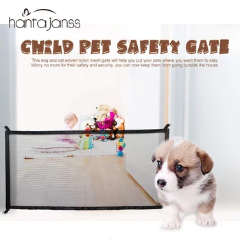 

Pet Dog Gate Ingenious Mesh Magic Pet Gate For Dogs Safe Guard and Install Pet Dog Safety Enclosure Dog Fences Dropshipping