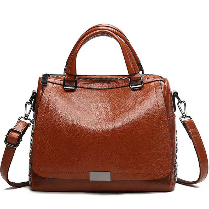 

A Generation of Fat Handbag New Style Europe And America Boston Bag Pillow Bag Retro WOMEN'S Fashion Handbag Rivet Messenger Bag