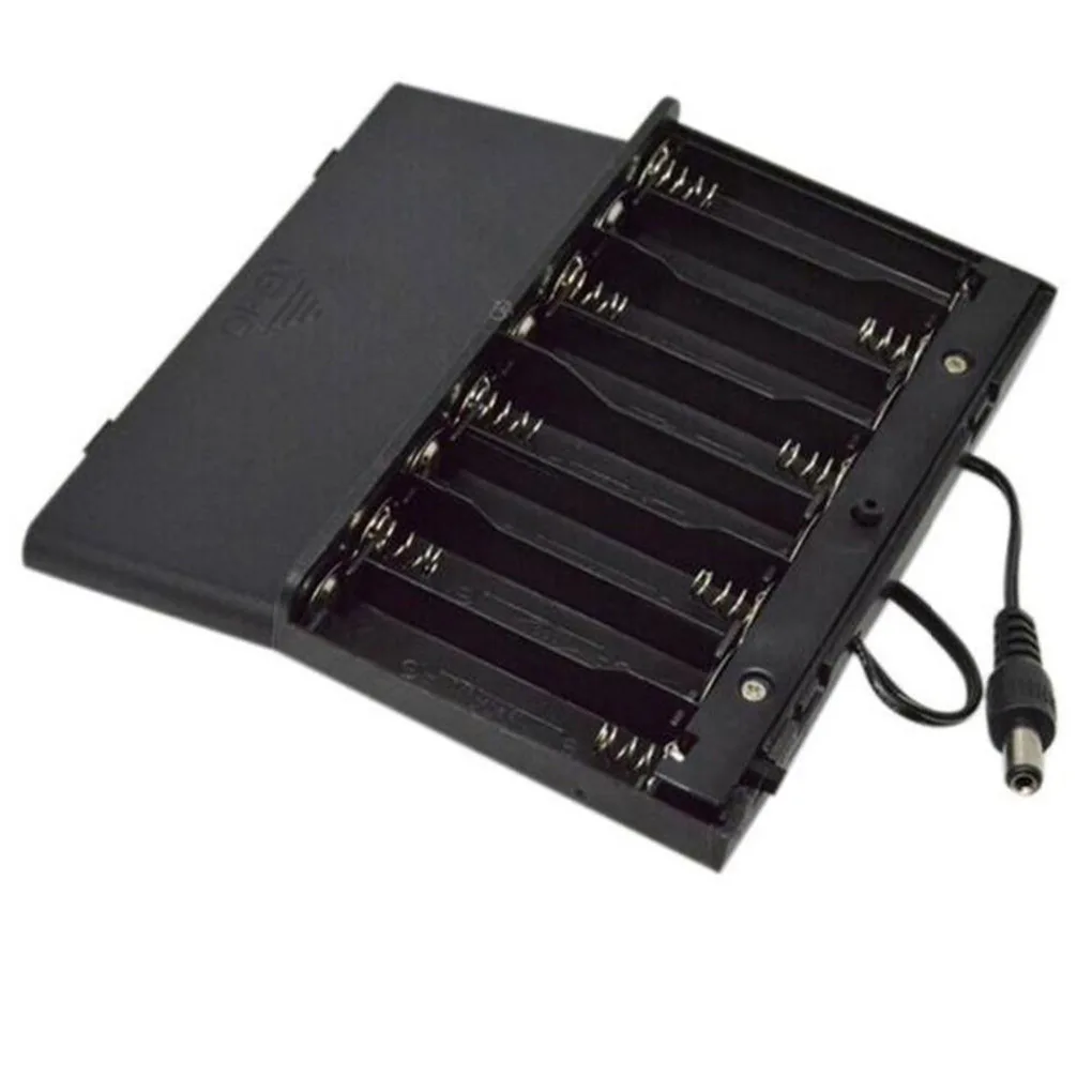 

12V AA Battery Box DIY Battery Holder Battery Packs Case Power Bank Wired ON/Off Switch with Cover