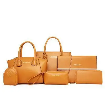 

WOMEN'S Bag 2019 Spring New Style Cross Pattern Six Pieces Set Different Size Bags Handbag Women's Shoulder