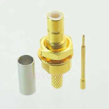 

DHL/EMS 100 pcs connector SMB male plug nut bulkhead crimp RG174 RG316 LMR100 straight M -h2