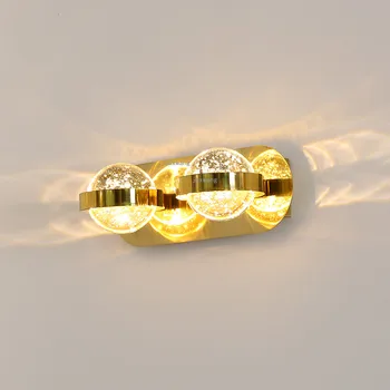 

Nordic Luster Crystal LED Wall Lamps Creative Bedroom Wall Lights Modern Glass Wall Lamp Living Room Design Sconce Lighting