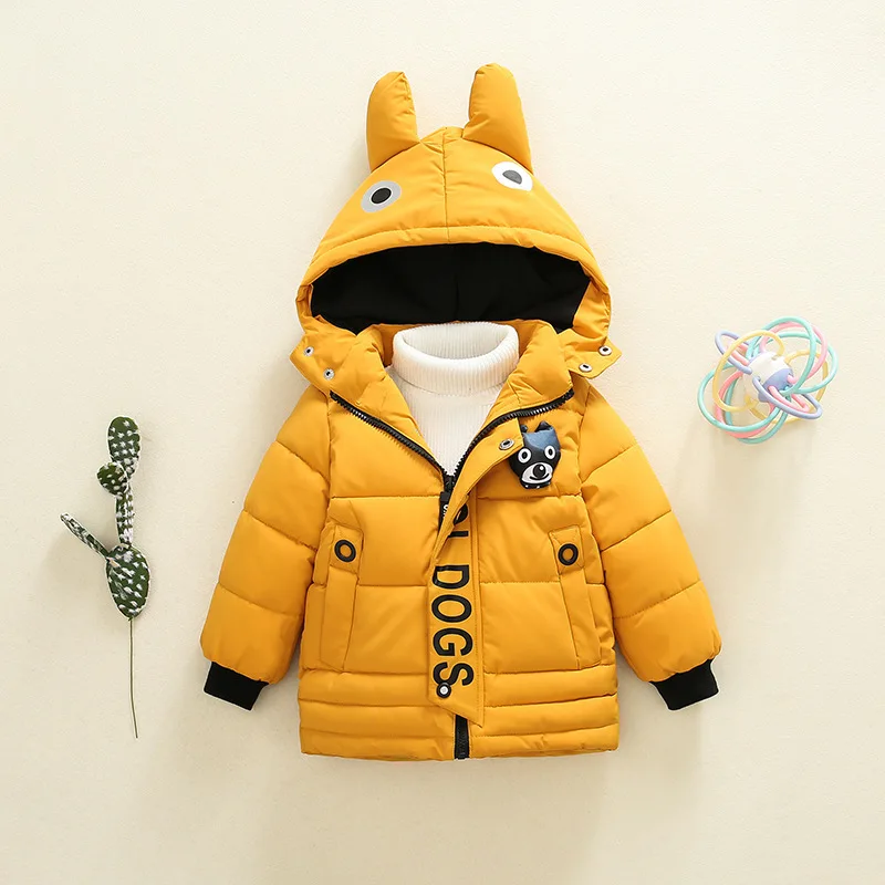 

2018 Winter Korean-style 1-4-Year-Old Men And Women Baby Men And Women CHILDREN'S Garment Cartoon wang gou Thick Cotton Coat Cas