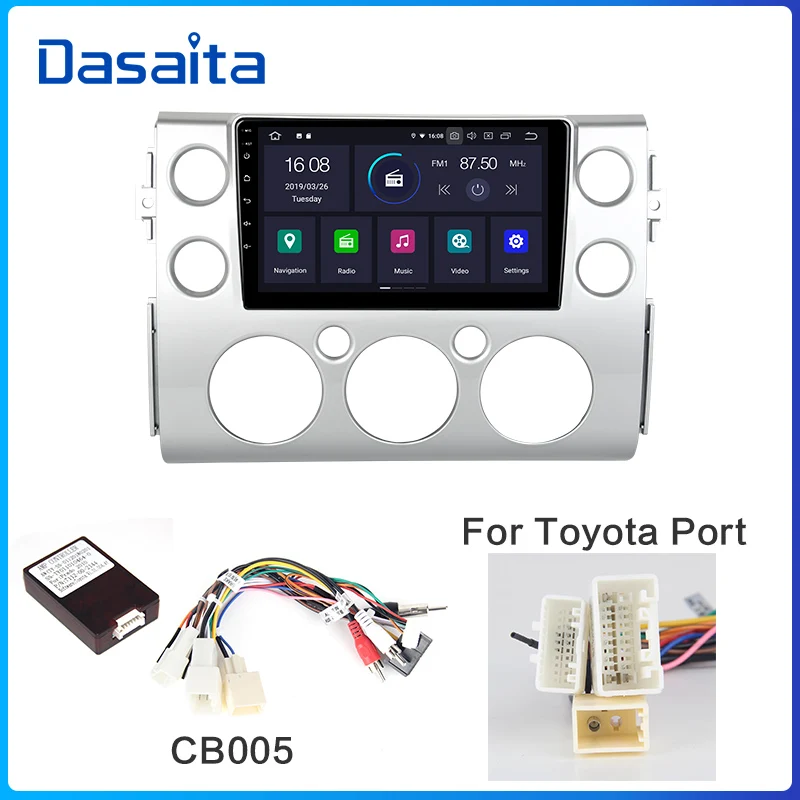 Белый Dasaita 1 din Android 9,0 автомобильный радиоприемник для Toyota FJ Cruiser 2007- gps навигация " сенсорный экран Bluetooth четырехъядерный 16G rom - Цвет: Белый