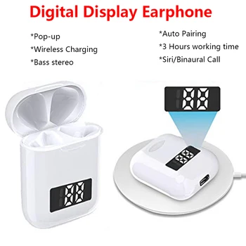 

i99 TWS Wireless Bluetooth Earbuds LED Digital Display 5.0 Bluetooth Headphone Stereo Wireless Charging Earbuds Headset