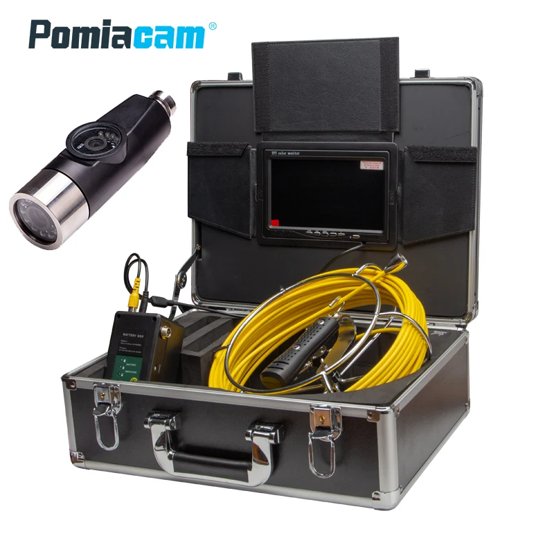 WP90E 60M cable Dual cameras DVR Pipe Inspection Video Endoscope Camera Waterproof Drain Pipe Sewer Inspection  System