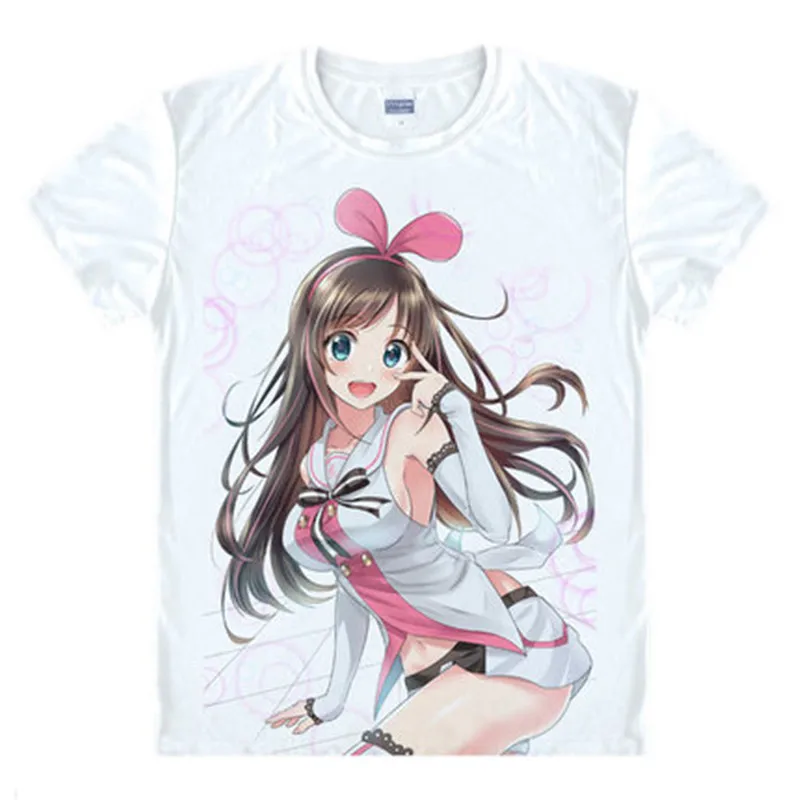 Kizuna футболка AI Japan Virtual YouTuber Kizuna AI Kaguya Luna Косплей рубашка Kwaii Милая дизайнерская футболка аниме певица футболка - Цвет: 2