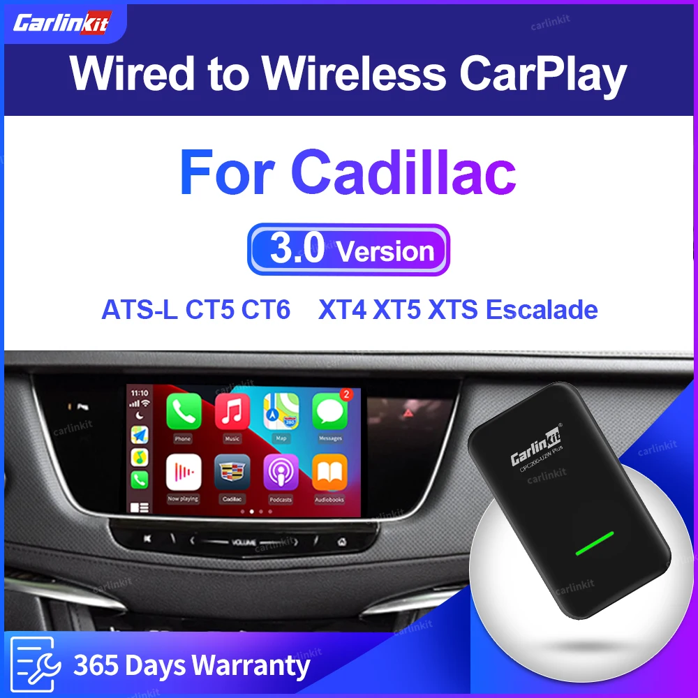 Carlinkit 3 0 CarPlay беспроводной адаптер для Cadillac ATS-L CT5 CT6 XT4 XT5 XTS XT6 Escalade 2015-2021 смарт-бокс