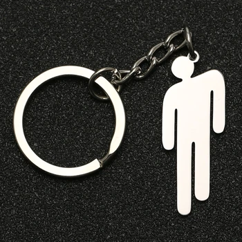 

Billie Eilish Keychain People Singer Logo Keyring Key Holder Chain Ring Hip Hop Rock Music Stainless Steel Jewelry Fan Wholesale