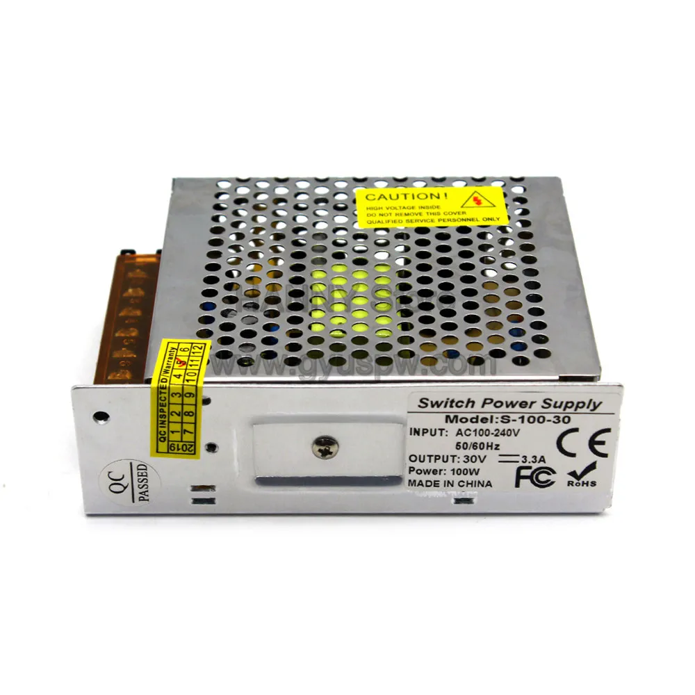 Переменный источник питания постоянного тока 30V 3.3A 100W трансформаторы AC100-240V AC DC30V SMPS для электрооборудования оборудования Cctv