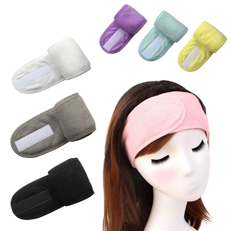 

New Trendy Microfiber Yoga Makeup Wash Face Hairband Salon Cosmetic Bath Shower Plain Color Soft Fabric SPA Headband for Women
