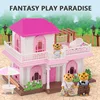 Forest Family Little Houses For Girls Villa Country House 1:12 Simulation Miniature Dollhouse Accessories Dolls For Girls Gift 1