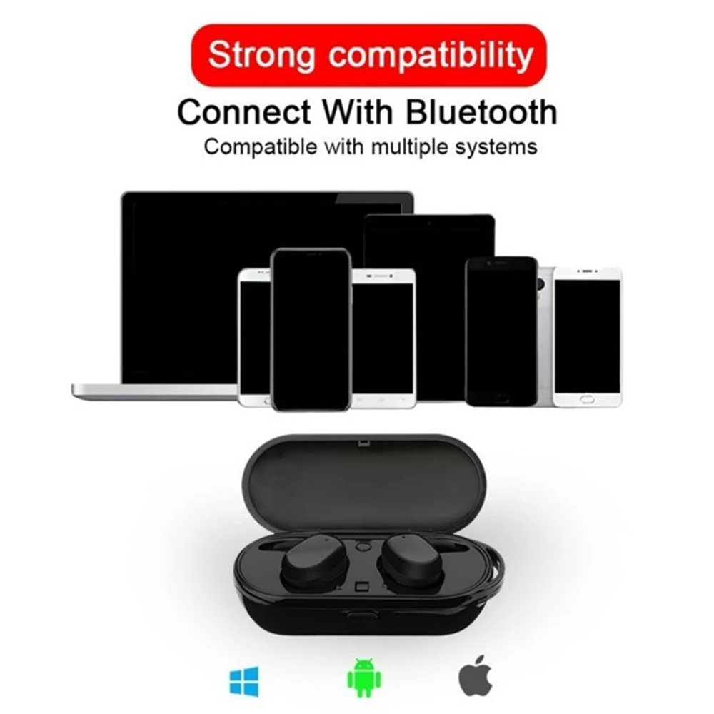 TWS Fingerprint Touch Bluetooth 5 0 Earphones Wireless 4D Stereo Earphone Active Noise Cancelling Gaming Headset With Micphone